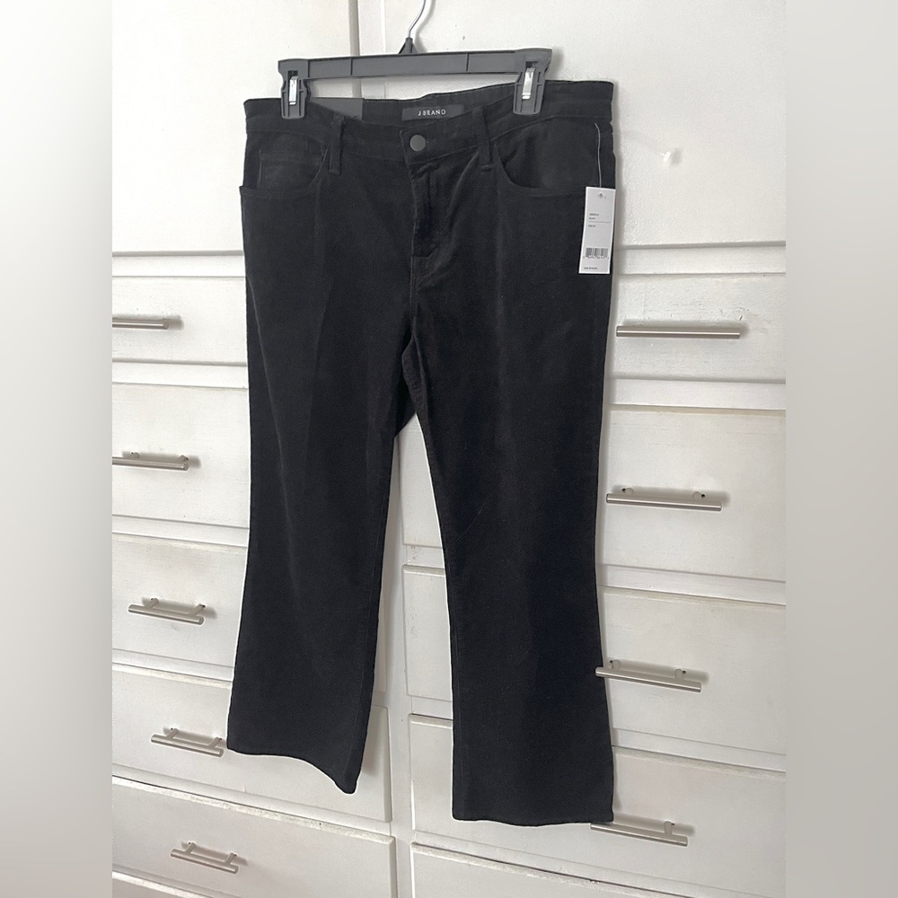 J Brand Selena bootcut mid rise skinny crop cords in black size 30